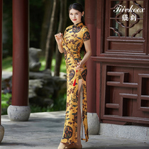 Classical dance cheongsam 2021 new practice uniforms Chinese style ancient rhyme group performance class uniforms National table performance costumes