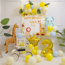 Childrens Happy Birthday decorations scene layout background wall party balloon package baby poster customization