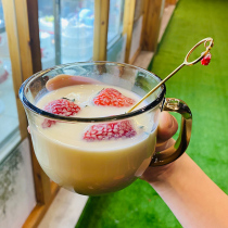 Tea glass oatmeal breakfast cup household with handlebar large capacity spoon coffee cup female Milk Cup