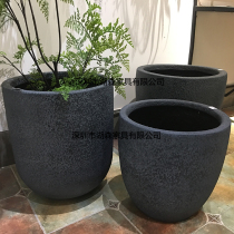Nordic Minimalist Floor Large Flower Pot Indoor Emulation Flower Altar GRP Round Flower Vat Hotel Decorative Florator Pendulum