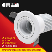 Embedded concentrable focus Villa living room hollow high-altitude LED spot light Restaurant Hotel hall Lobby spot light