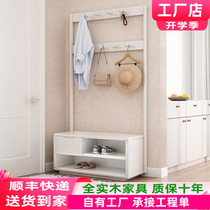 All solid wood hangers shoes and stools entry-level coat racks floor-to-ceiling small apartment porch shoe cabinets storage net red