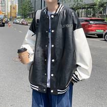2021 New Baseball uniform mens fashion brand ins stitching casual Puskin jacket autumn loose harbor wind fried street coat