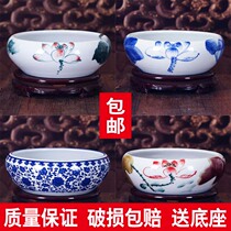Coffee table ashtray office living room ornaments goldfish tank water shallow turtle tank water lily Narcissus Lotus pot to send base