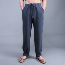 Autumn Breathable Chinese Style Loose Donuts Casual Pants Cotton Linen Pants Big size Zen Zen Pants Ancient Dress Linen Tea Conserved Pants