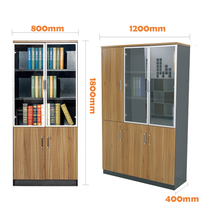 Jijie Shanghai office furniture solid wood wooden file cabinet plate filing cabinet with lock glass door drawer data Cabinet