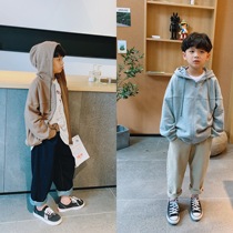 Niu Niu Ai Xiaopu Childrens Clothing Boy Sweat Cardigan Childrens Jacket Spring and Autumn New Middle Children Long Sleeve Autumn Clothes Top