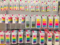 Spot Japan Daiso Daiso color translucent fluorescent index sticker post-it note hand account loose-leaf variety