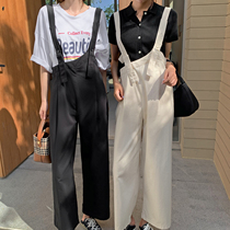 Fael Home Korea Custom Little Irregular Back Strap Pants Loose Broadleg Pants Tooling Casual Pants Women Summer