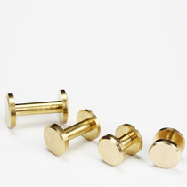 Pure copper arched surface primary-secondary screw artificial character brass wheel nail handmade tannic leather art leather sculpture accessories nail