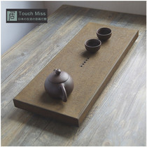 Touch Miss Japanese style and style natural black gold stone antique rust iron handmade stone tea tray Kung Fu Tea Sea tea table