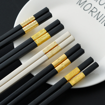 Ajia Yi chopsticks 10 pairs of household non-slip anti-mold chopsticks alloy chopsticks high temperature resistance one person chopsticks family health