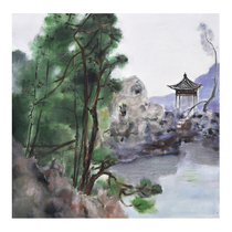 Original hand-painted landscape oil painting solitary Li Ting Park corner living room decorative painting collection of national tide art