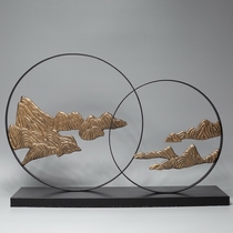 Modern New Chinese Metal Abstract Handicraft Fake Mountain Group Mountain Feng Shui Zengguan Living Room Home Swing Furnishing