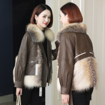 zqqz fox fur fur coat women short 2021 new fashion small man leather sheep leather 1256