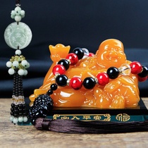 Car perfume seat Maitreya Buddha statue car car creative interior decoration accessories to ensure safe car pendant