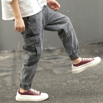 Childrens clothing boys jeans 2020 new spring models in big children Foreign style pants childrens overalls Korean Spring and Autumn Tide