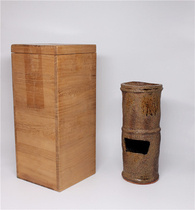 Fun Collection] Showa period Xinhuaoku Calligraphy Master Gangjin Wood Made Tea Channel Cool Stove Co-Original Box