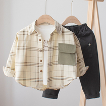 How to wear good-looking shirt boys new autumn long sleeve shirt baby children cotton autumn shirt