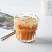 Clear Cabin Daisy Cup Children Cute Teenage Girl Creative Coffee Cup Cold Extraction Cup High Face Value Glass Water Glass Juice Cup