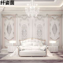 Roman column 3d European-style imitation plaster line frescoed mesh red womens clothing shop for photo shoots straight interplay background wall paper