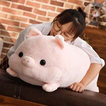 Cartoon lying pig doll plush toy cute little pig doll sleeping pillow warm hand cover birthday gift girl