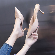 High heels children 2021 new autumn spring and autumn with pointed head bag head cool slippers semi-drag single shoes fashion outside wear