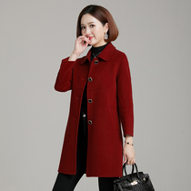 Double-sided cashmere coat long temperament Lady 2021 new autumn and winter small wool woolen coat mother