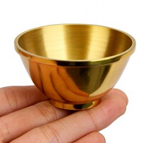 Buddha pure copper thickened copper bowl Buddha Hall home dedicated to fairy tableware golden rice bowl Bowl 2 5 inch bottom Copper Bowl