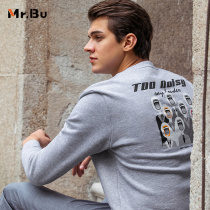 (Stand cool IP joint section) Mr Bu long sleeve sweatshirt male winter pure cotton covered head T-shirt KT01060