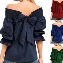 Fashion off shoulder casual women summer t-shirt tops blouse