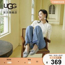 UGG Spring Summer ladies single shoes flat bow bow fashion casual one pedal Bean shoes 1115136