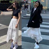 Ordered Jin Zhinis cute and versatile Korean 22 summer new multi-layer ruffled elastic waist skirt