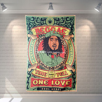 Custom reggae reggae style BOB Marley Jamaican graffiti flag hanging cloth bar hanging