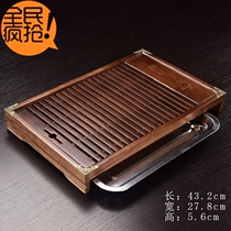 Huishi household kung fu tea set accessories water storage and drainage solid wood tea tray small bamboo tea table large tea tray