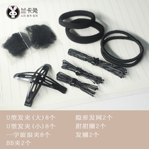 Childrens hair card headgear clip girl invisible hair Net Net Net pocket head rope black dance hair invisible hair accessories