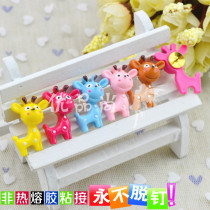 6 colors 6 grain of resin giraffe with nail wall according to nail wall nails Colorful Nails Creative Cork big Head Tnails
