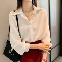White Shirt Woman Spring Autumn Design Sensation Small Crowd Casual Shirt 2022 New Loose Big Code Fat Mm Yoyo Thin