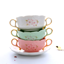  Japanese-style embossed ceramic binaural bowl Soup bowl Birds nest bowl Dessert bowl Sugar bowl Soup bowl Cereal bowl dish set