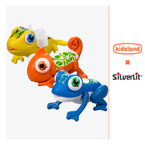 Kaizhile silver bright funny pet Chameleon small lizard Frog Childrens electric toys shake sound with the same gift