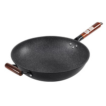 34cm super large German technology Medical rice stone physical non-stick wok large non-coated household large frying pan thickening