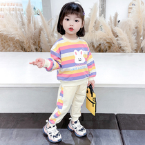 Girls spring suit 2021 New style spring children Net red spring leisure baby fashionable sports tide clothes