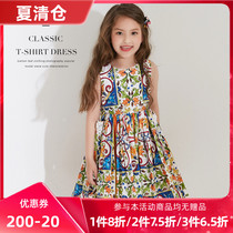 Girls summer dress cotton childrens clothing princess skirt children Korean version of foreign-born childrens summer baby skirt children