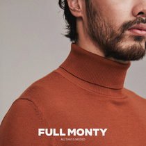 FULL MONTY caramel high neck caramel sweater loose inner sweater mens wild knitwear autumn and winter