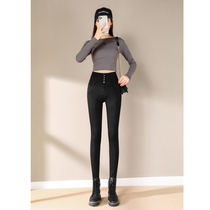 Black High Waist Jeans Woman 90% Small Leggings 2022 Spring Summer New Elastic Tight Body Slim Fit Pencil Pants