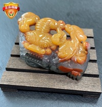 Yellow Dragon Jade Bully Wang Leu Pendant Playful Pendant Playful Golden Sand Old Material Hollowed-out Finely Carved Handlebar Piece Yunnan Natural Jade
