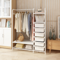 Simple wardrobe floor-to-ceiling household bedroom multifunctional hanger Japanese multi-layer finishing storage cabinet drying rack