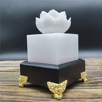 Natural White Jade Lotus seal jade big seal living room office Taoist style watermark decoration housewarming opening ceremony