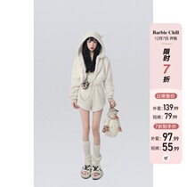 Barbie Aunt Home Clothing Lamb Wool Suit Jacket Woman Early Spring New Soft Glutinous Cute Shorts Two-piece Set