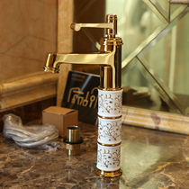 Full copper antique faucet face basin Lower tap Packaged table Basin Tap Plus High Toilet Household Tap 22